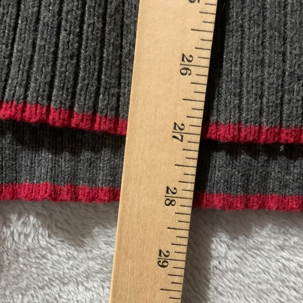 Eddie Bauer Women's Fair Isle Cowl Neck Sweater Petite Large Gray Red Cozy Boho - Picture 12 of 12